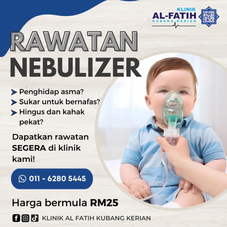 promosi rawatan nebulizer asma - klinik al-fatih kubang kerian ruang menunggu - klinik al-fatih kubang kerian - Sihat Itu Nikmat - Ada Sakit Jangan Simpan - Klinik Al-Fatih