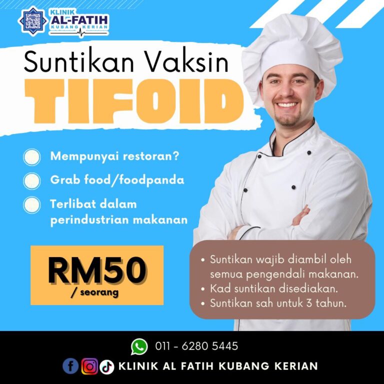 promosi suntikan vaksin tifoid - klinik al-fatih kubang kerian